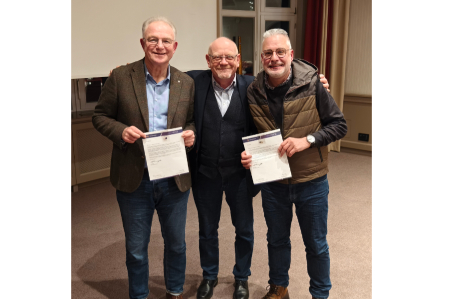 von links nach rechts: Bernd Wolter, Hermann Baars und Caius Schleicher. Es fehlt auf dem Foto Christa Tzanov-Heil