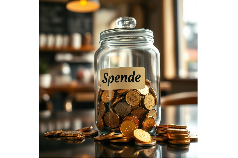 symbolisches Spendenglas Bild