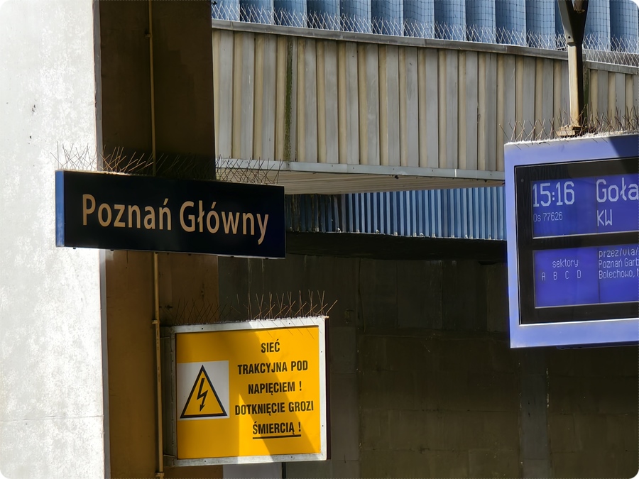 Ankunft am Hauptbahnhof in Poznań